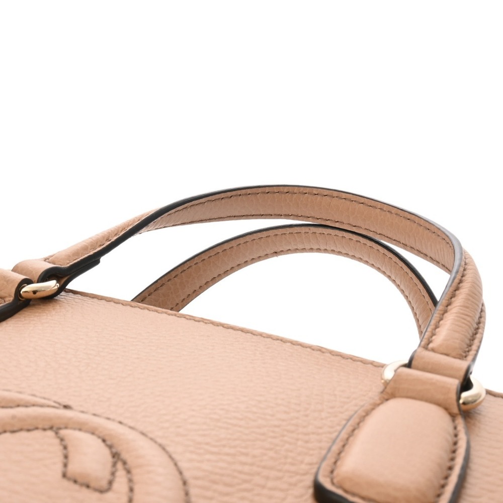 GUCCI Soho Interlocking Beige Tan Calfskin Handbag - Picture 4 of 10